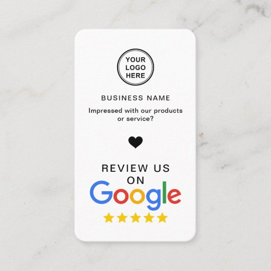 Google Review mit QR Code Stilvoll modern Visitenkarte (Vorderseite)