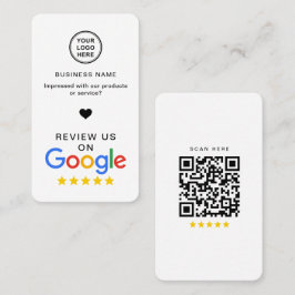 Google Review mit QR Code Stilvoll modern Visitenkarte