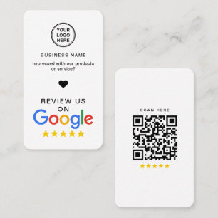 Google Review mit QR Code Stilvoll modern Visitenkarte