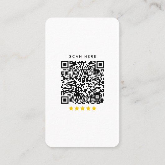 Google Review mit QR Code Stilvoll modern Visitenkarte (Rückseite)