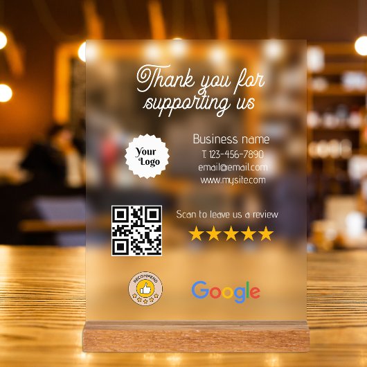 Google Review My Business Black QL-Logo Acrylschild