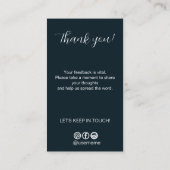 Google Review My Business Script Vielen Dank Qr Co Visitenkarte (Rückseite)