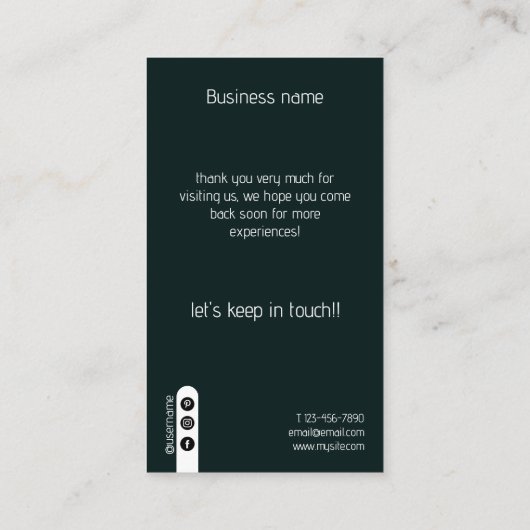 Google Review My Business Social Media QR-Code Visitenkarte (Rückseite)