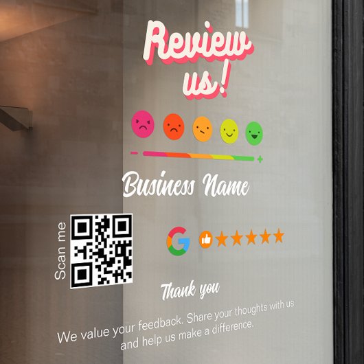 Google Review My Business Vielen Dank Qr Code Fensteraufkleber