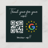Google Review My Business Vielen Dank Qr Code Quadratische Visitenkarte (Vorderseite)