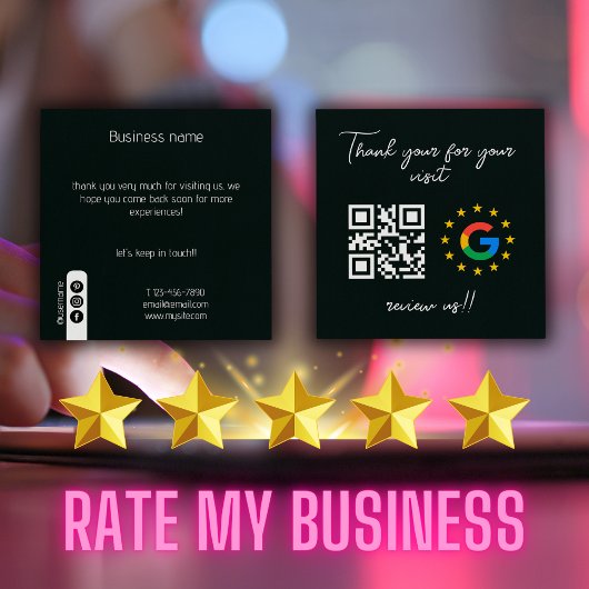 Google Review My Business Vielen Dank Qr Code Quadratische Visitenkarte