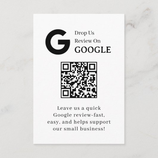 Google Review QR | Business Feedback Link Begleitkarte (Vorderseite)