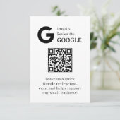 Google Review QR | Business Feedback Link Begleitkarte (Stehend Vorderseite)