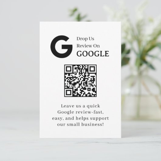 Google Review QR | Business Feedback Link Begleitkarte (Stehend Vorderseite)