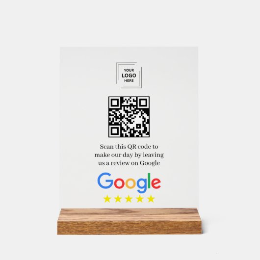 Google Review QR Code Acryl Display Stil Acrylschild (Vorderseite)