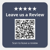 Google Review QR Code | Benutzerdefiniert Bewerten Quadratischer Aufkleber (Vorderseite)