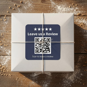 Google Review QR Code Benutzerdefiniert Bewerten Quadratischer Aufkleber
