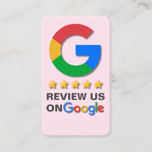 Google Review QR Code Blush Pink Stich zur Überprü Visitenkarte (Vorderseite)