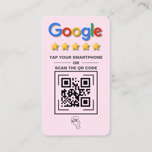 Google Review QR Code Blush Pink Stich zur Überprü Visitenkarte (Rückseite)