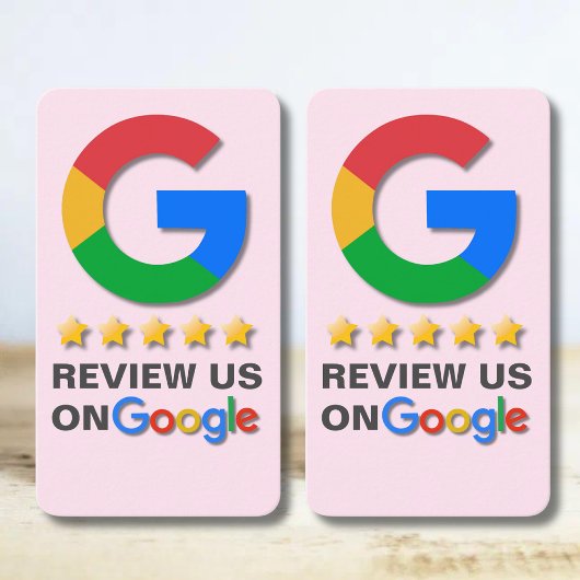 Google Review QR Code Blush Pink Stich zur Überprü Visitenkarte
