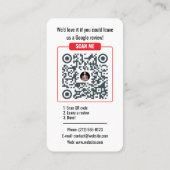 Google Review QR Code Business Card Template Visitenkarte (Rückseite)