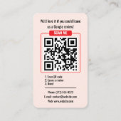Google Review QR Code Business Card Template Visitenkarte (Rückseite)