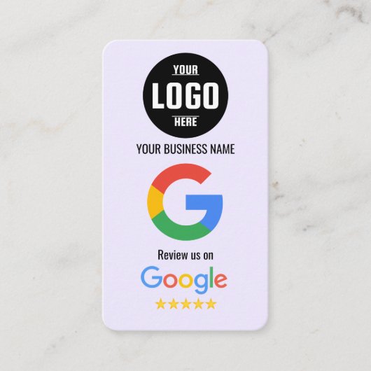 Google Review QR Code Business Card Template Visitenkarte (Vorderseite)
