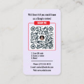 Google Review QR Code Business Card Template Visitenkarte (Rückseite)