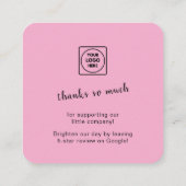 Google Review QR Code Business Note Card Begleitkarte (Rückseite)