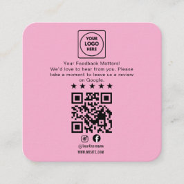 Google Review QR Code Business Note Card Begleitkarte