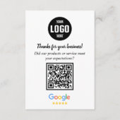 Google Review QR Code Cards | Business Thank You  Begleitkarte (Vorderseite)
