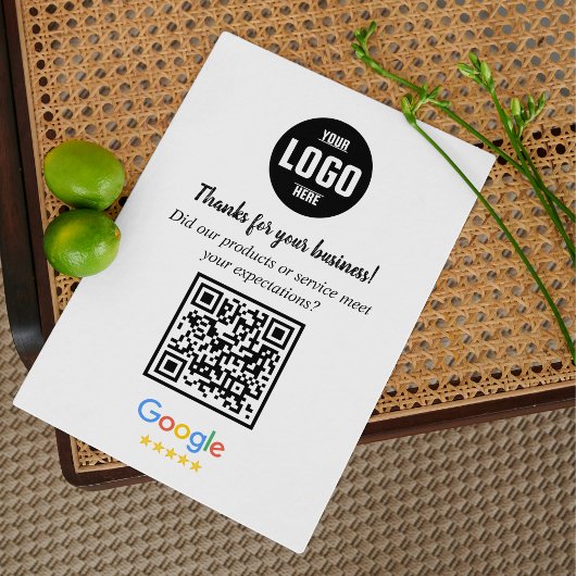 Google Review QR Code Cards | Business Thank You  Begleitkarte