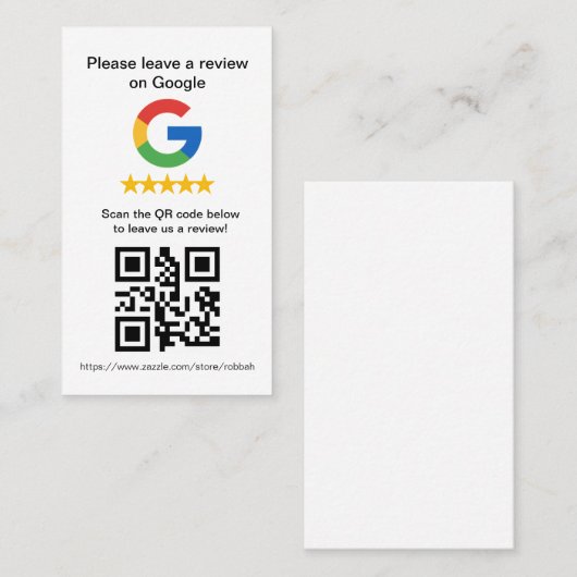 Google Review QR Code Cards,Review Sign Visitenkarte (Vorne/Hinten)