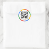 Google Review QR Code Classic Round Sticker (Tasche)