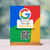 Google Review QR Code Colorful Business Acrylschild (Neutral)