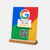 Google Review QR Code Colorful Business Acrylschild (Winkel)