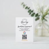 Google Review QR Code Customer Feedback request Visitenkarte (Stehend Vorderseite)