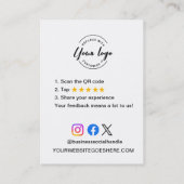Google Review QR Code Customer Feedback request Visitenkarte (Rückseite)