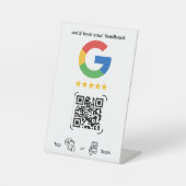 Google Review QR-Code |Direkter Geschäftsbericht Sockelschild (Vorderseite)