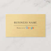 Google Review QR Code Faux Metallic Gold Visitenkarte (Vorderseite)