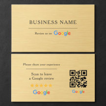 Google Review QR Code Faux Metallic Gold