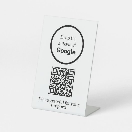 Google Review QR-Code | Feedback für kundenspezifi Sockelschild (Vorderseite)