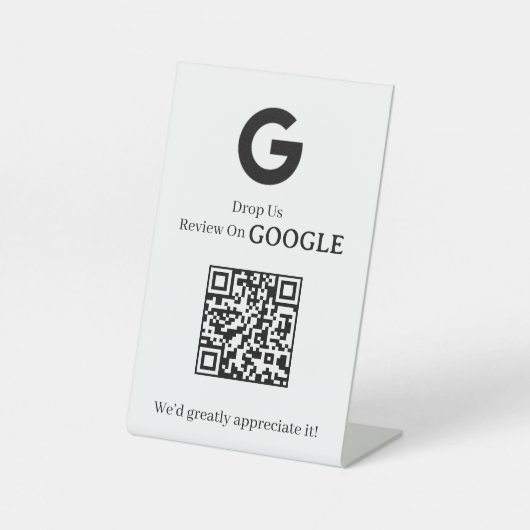 Google Review QR-Code | Feedback für kundenspezifi Sockelschild (Vorderseite)