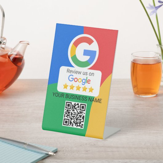 Google Review QR-Code für Unternehmen Sockelschild (In SItu)