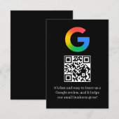 Google Review QR Code Geschäftseinsatzkarte Begleitkarte (Vorne/Hinten)