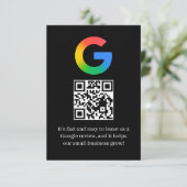 Google Review QR Code Geschäftseinsatzkarte Begleitkarte (Stehend Vorderseite)