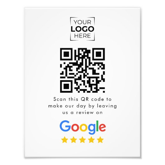 Google Review QR Code Geschäftskritik Fotodruck (Vorne)