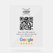 Google Review QR-Code Geschäftskundenbewertung  Acrylschild (Vorderseite)