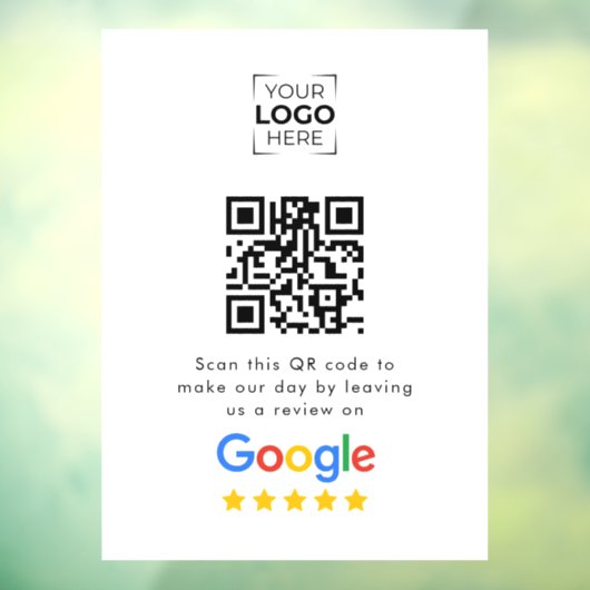 Google Review QR Code Geschäftskundenbewertung Fensteraufkleber (Blatt 3)