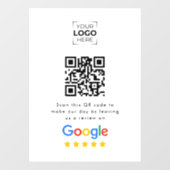 Google Review QR Code Geschäftskundenbewertung Fensteraufkleber (Blatt)