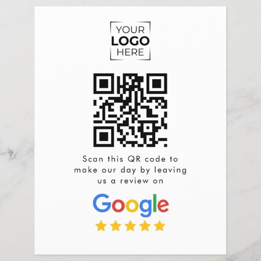 Google Review QR-Code Geschäftskundenbewertung Flyer (Vorne)