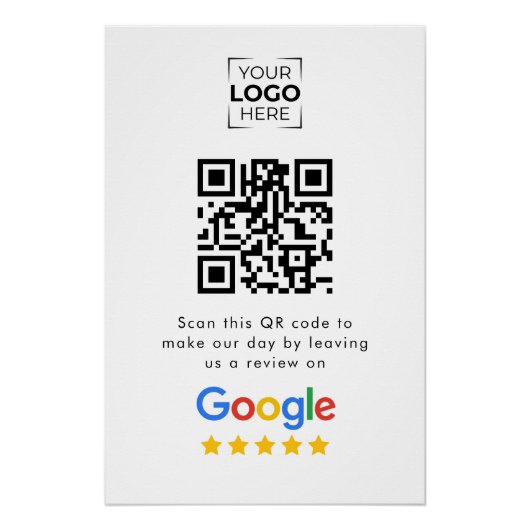 Google Review QR Code Geschäftskundenbewertung Poster (Vorderseite)