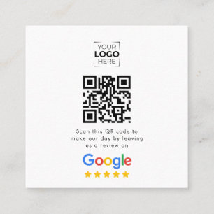 Google Review QR Code Geschäftskundenbewertung Quadratische Visitenkarte