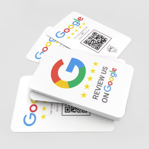 Google Review QR Code Gestochen, um Google Ratings Visitenkarte