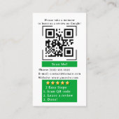 Google Review QR Code Gestochen, um Google Ratings Visitenkarte (Rückseite)